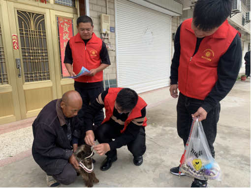 江苏盐城射阳县兴桥镇新庄村开展文明养犬主题宣传活动